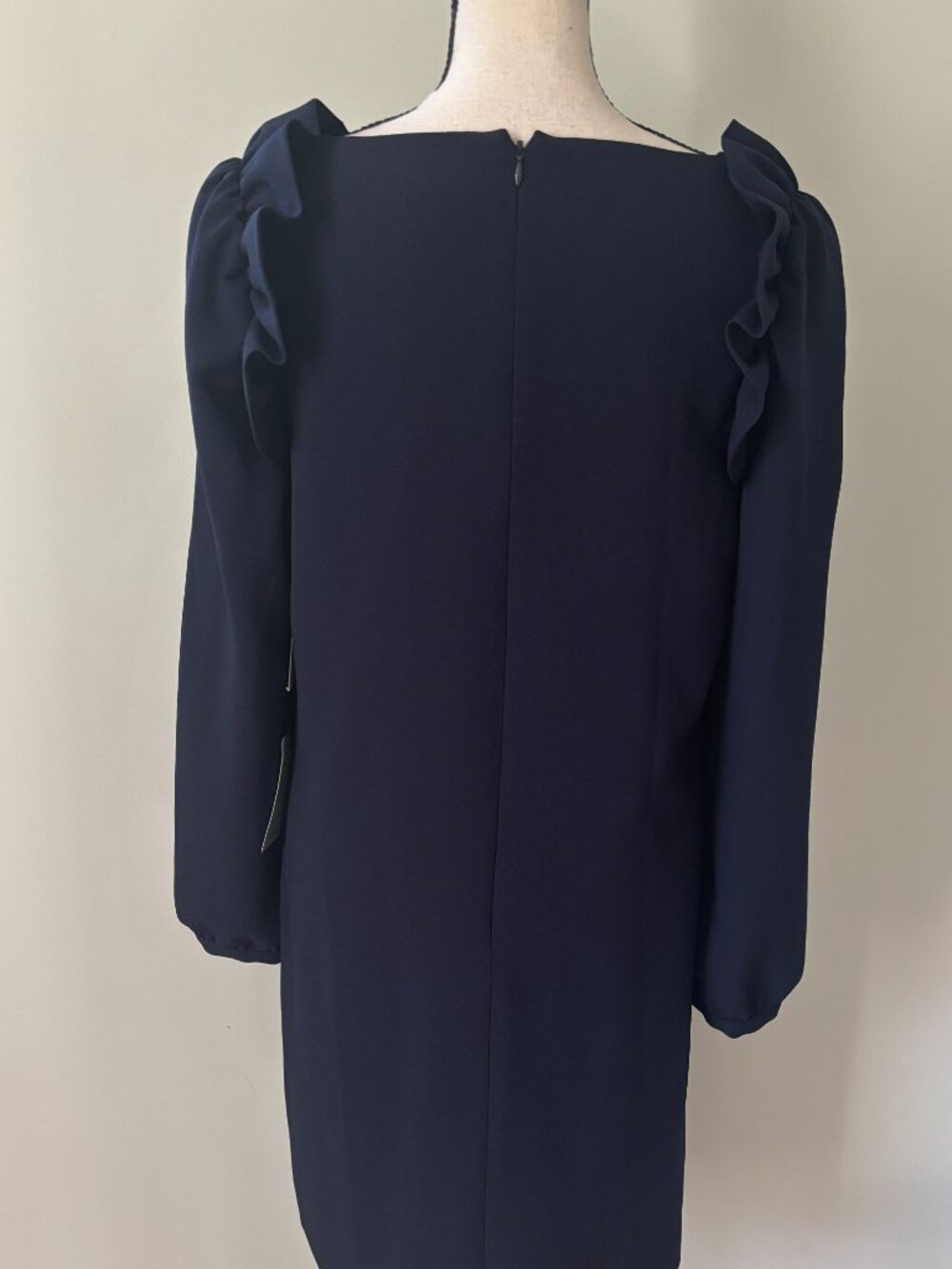 Chelsea28 Navy Ruffle-Shoulder Shift Dress — Size 8 NWT - Picture 3 of 6